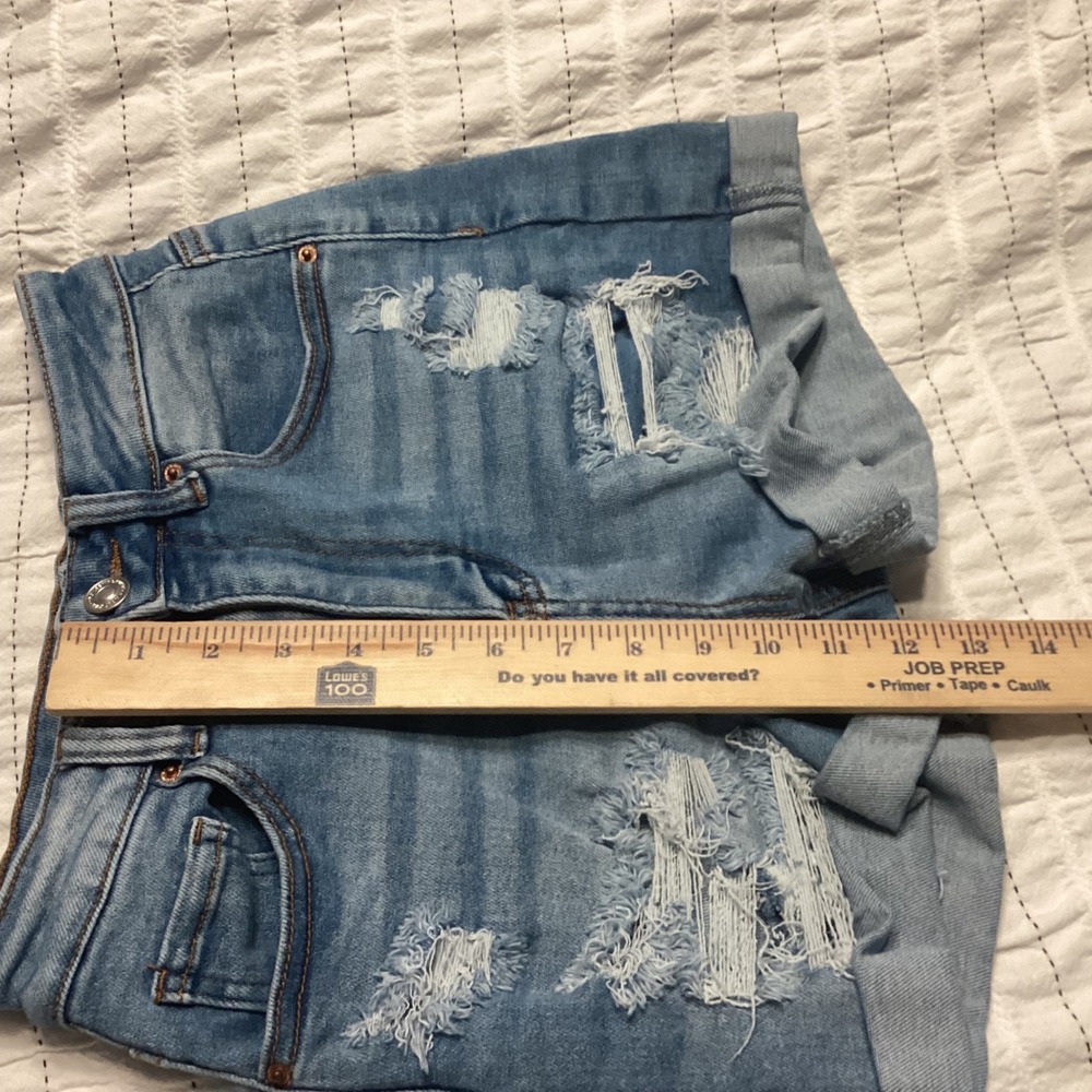 Wax Jean Collection Womens High Rise Distressed Denim Shorts Blue Size Small - Picture 4 of 6